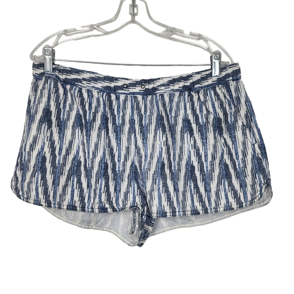 J. Crew Factory White Blue Chevron Shorts L